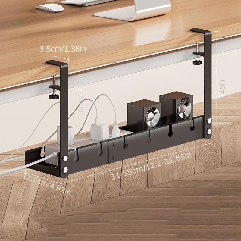 

Двухслойный лоток для укладки кабелей под столом, регулируемый лоток для укладки кабелей на столе без сверления 1 layer чёрный