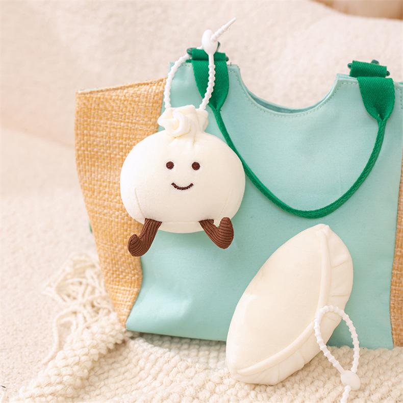 Cute Dumpling Plush Keychain for Women - Small Bun Bag Charm