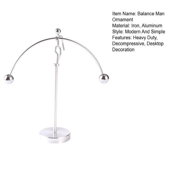 Fizyka Balansujący Żelazny Mini Ciężarowiec Mężczyzna Tumbler Męska Zabawka Metalowa Sztuka Kinetyczna Dekompresyjny Balans Biurko