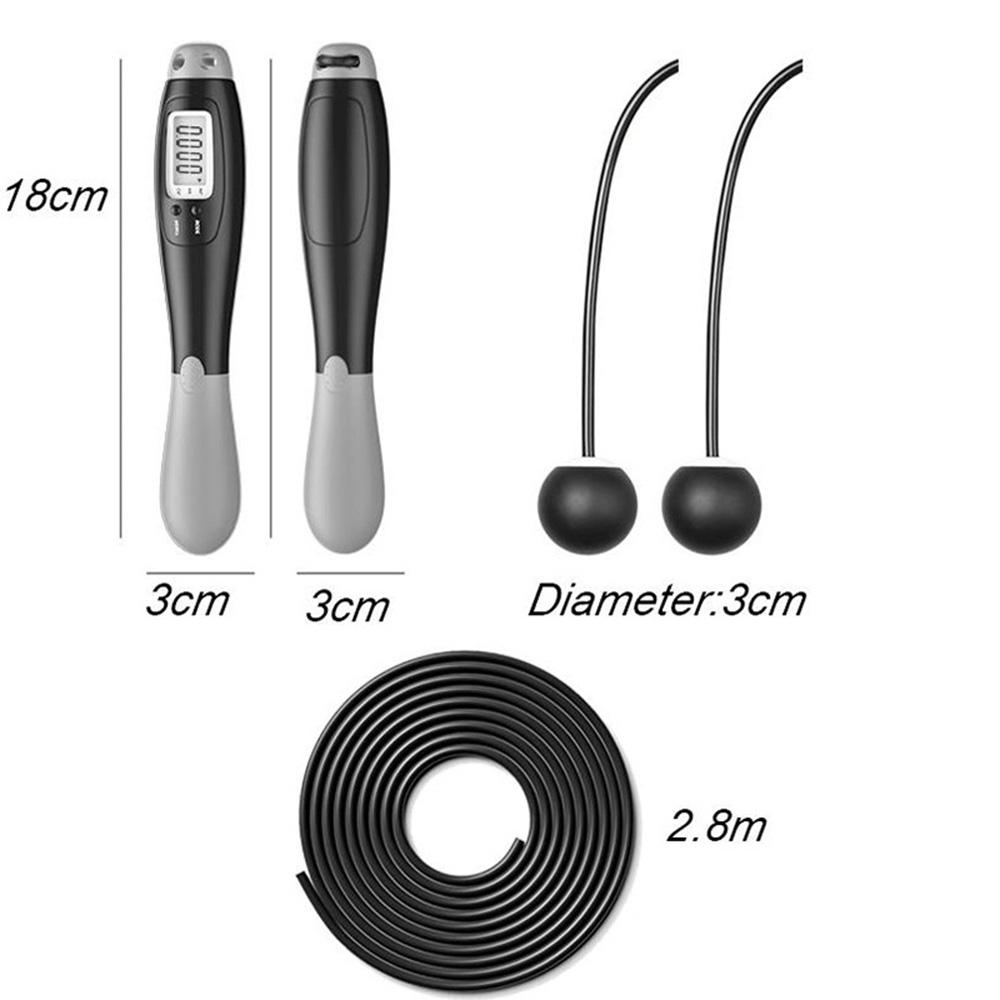 Weighted Jump Rope with Counter for Fitness Cordless Ropeless Modes Anti-Slip Handles Adjustable