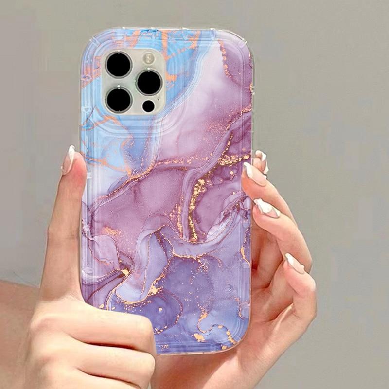 Schwarze Handyhülle mit Farbverlauf und Aquarell-Motiv für iPhone 15 Pro Max, iPhone 11 12 13 14 Pro XS Max XR X 7 8 Plus SE 2020