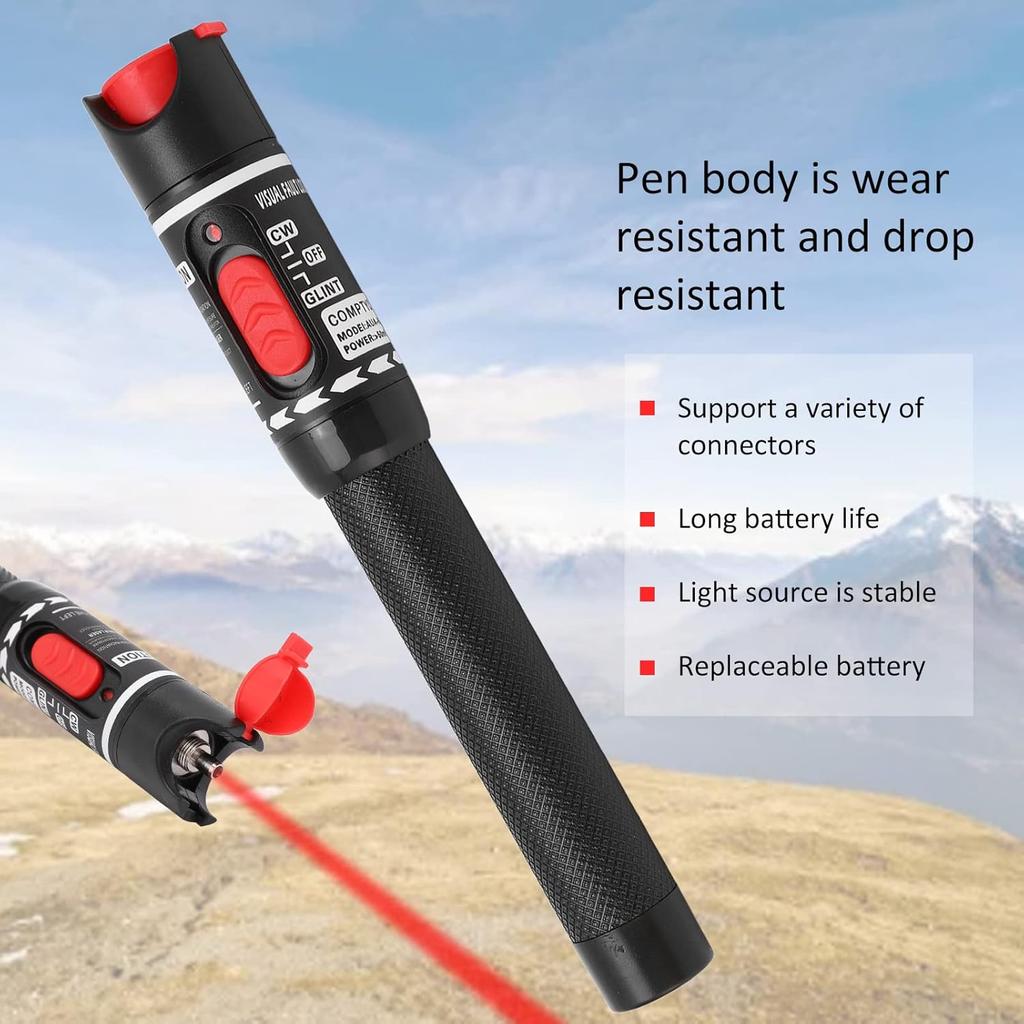 Watris Veiyi 50MW VFL Red Light Pen, 50km Fiber Network Cable Test, Visual Fault Locator, Pen Type Non Contact Connection Red Light Cable Equipment