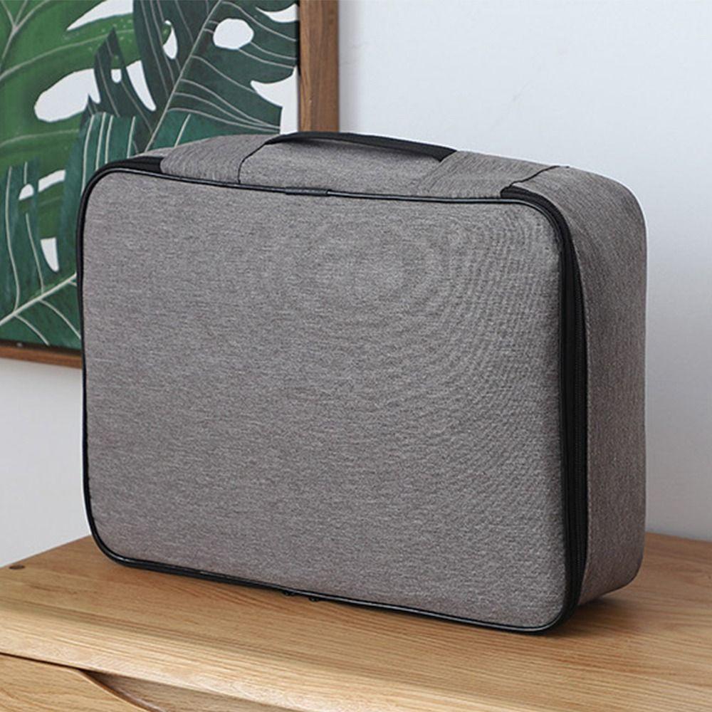 3-Layer Travel Tote Bag with Lock Zipper Portable Storage Bag File Storage Case  Certificate Case