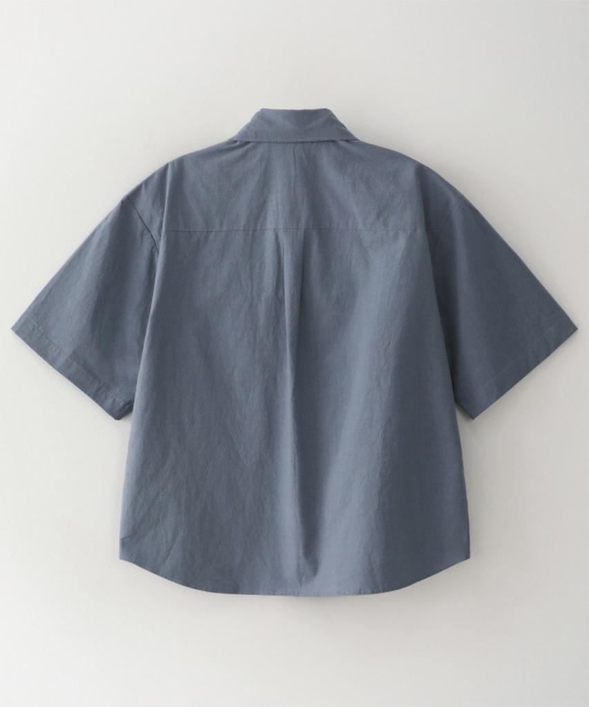 Beullusseonpeullawo Semi-Crop Formal Short Sleeve Shirt [Gray]
