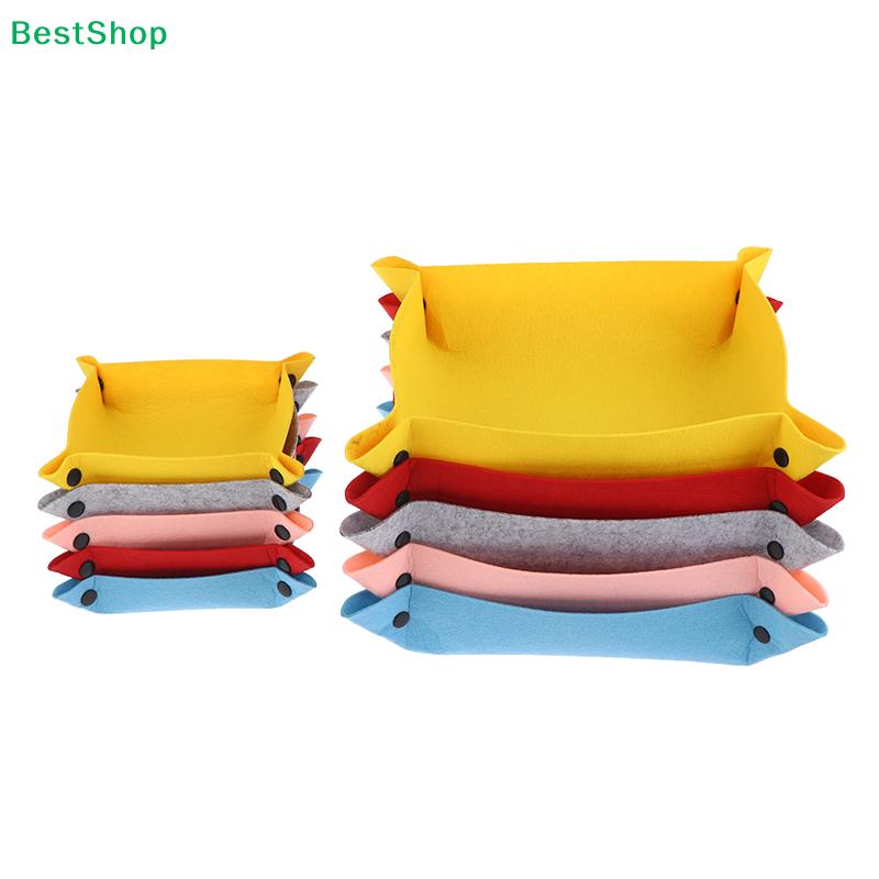 Collapsible Felt Storage Baskets - Colorful Square Organizer Bins for Desk/Closet Accessories