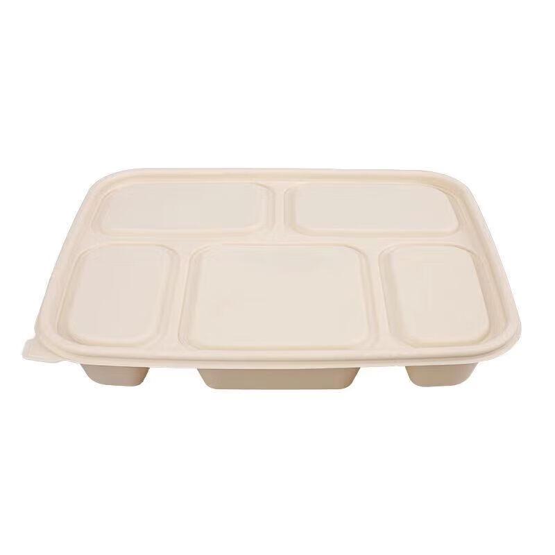 Wandaxia 1200ml 5-Compartment Biodegradable Lunch Box Set 1200ml