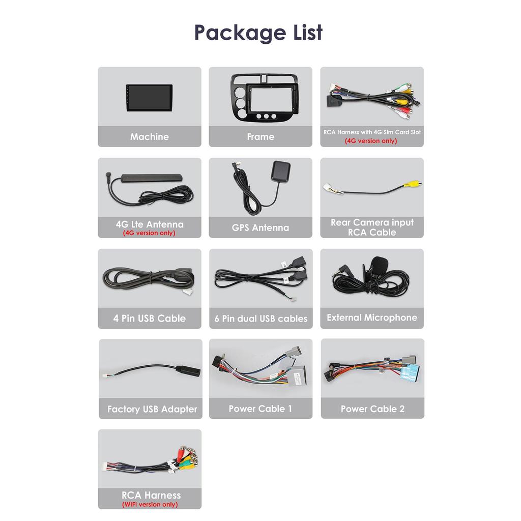 Ossuret Intelligent 2din Android 14 Car radio for Honda Civic 2000 - 2006 multimedia Video player 4G AI Carplay car intelligent systems GPS screen