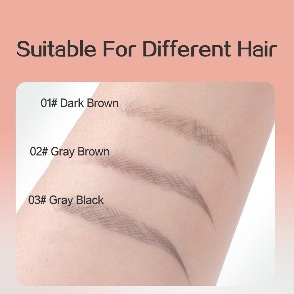 GECOMO Cienki i gładki pisak do brwi z czterema końcówkami Długotrwały Naturalny Dziki Wodoodporny Dolna rzęsa Kobieta