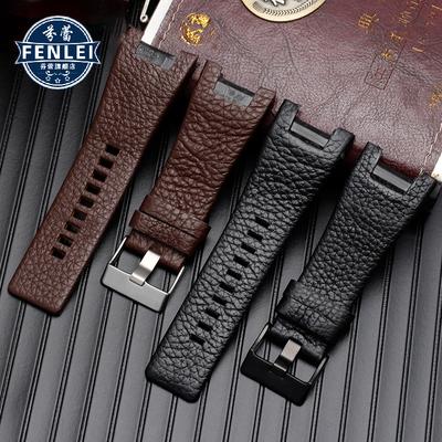 Correa de Cuero Genuino Para Diesel DZ1216 DZ1273 DZ4246 DZ4247DZ287 Pulsera con Muesca Correas de Reloj para Hombre Relojes de Pulsera 32×17MM Pulsera
