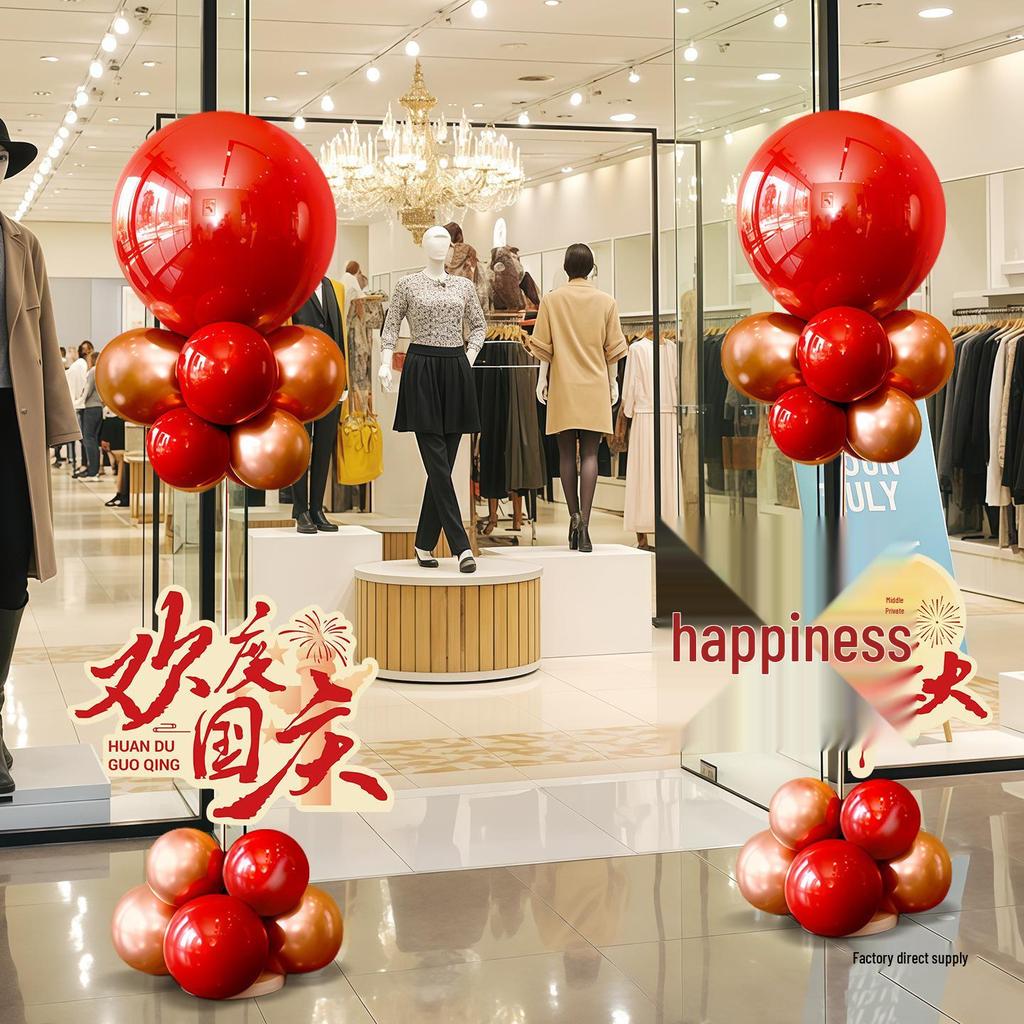 Mid-Autumn Theme Balloon Column Decorations for National Day Atmosphere In Malls and Shops