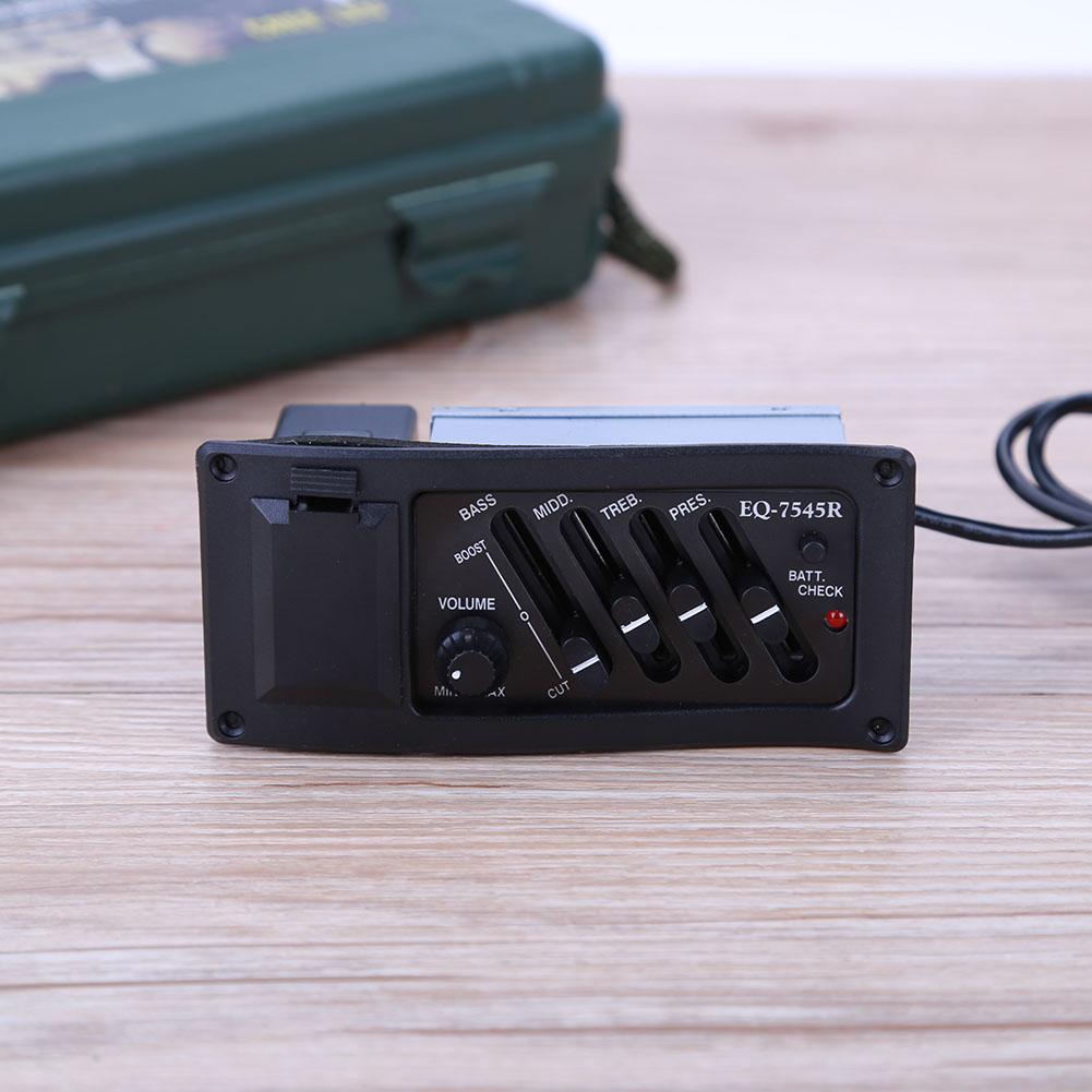 4 Band Acoustic Guitar EQ Preamp Amplifier Equalizer Tuner 7545R Professional EQ Pickup Equalizer Guitarra Accessories China Mainland