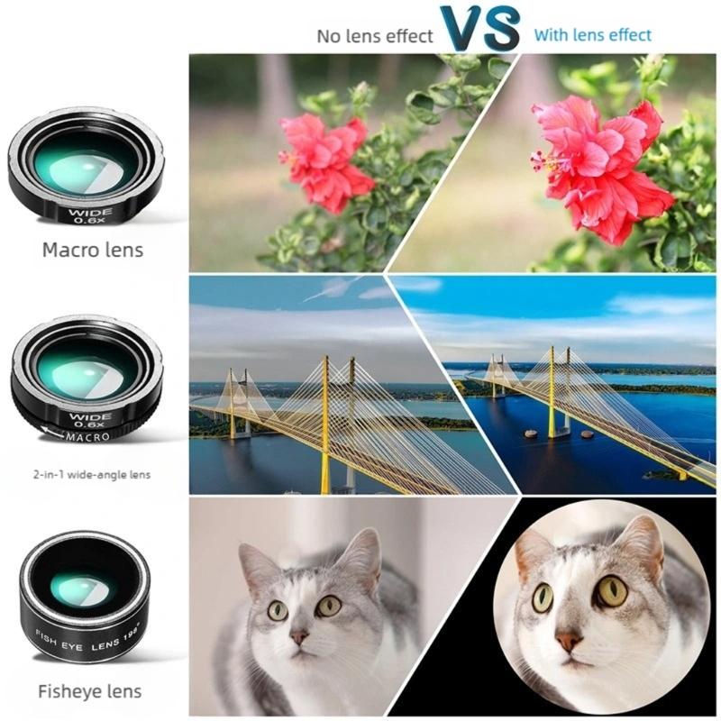 28X Photography Telephoto Lens with Fisheye Macro and Wide Angle Lens for Picture Taking Telescope Telephoto Phone Lens