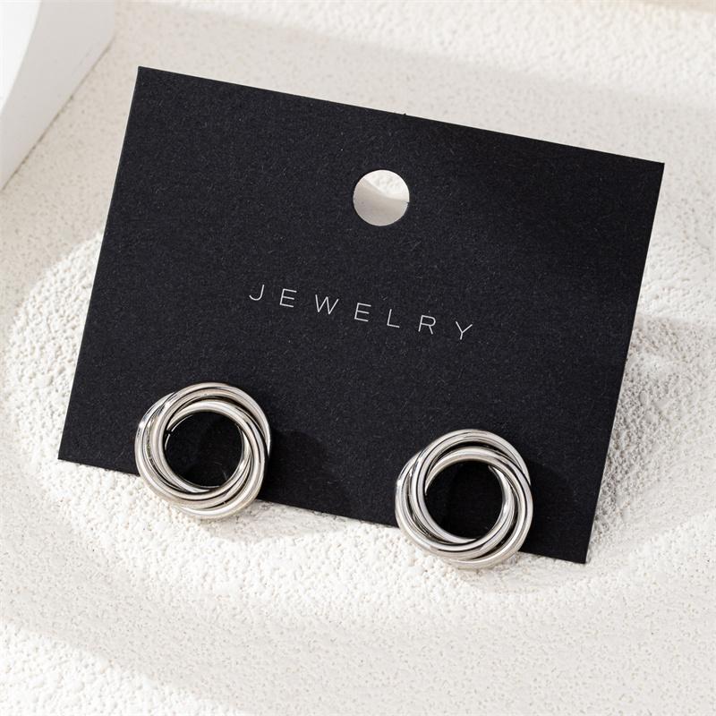 Trending Simple Metal Circular Stud Earring Fashion Party Statement Minimalist Cheap Earrings Female Jewelry For Woman Gifts