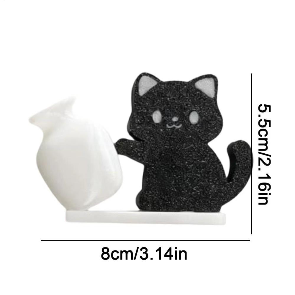 Magnetic Cat Hair Storage Memorial Box Cartoon Cat Pushing Vase Decor  for Home Decoration