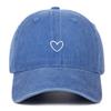 Vintage Korean Style Thin-Brim Heart Embroidery Baseball Cap - Unisex Spring/Summer Fashion