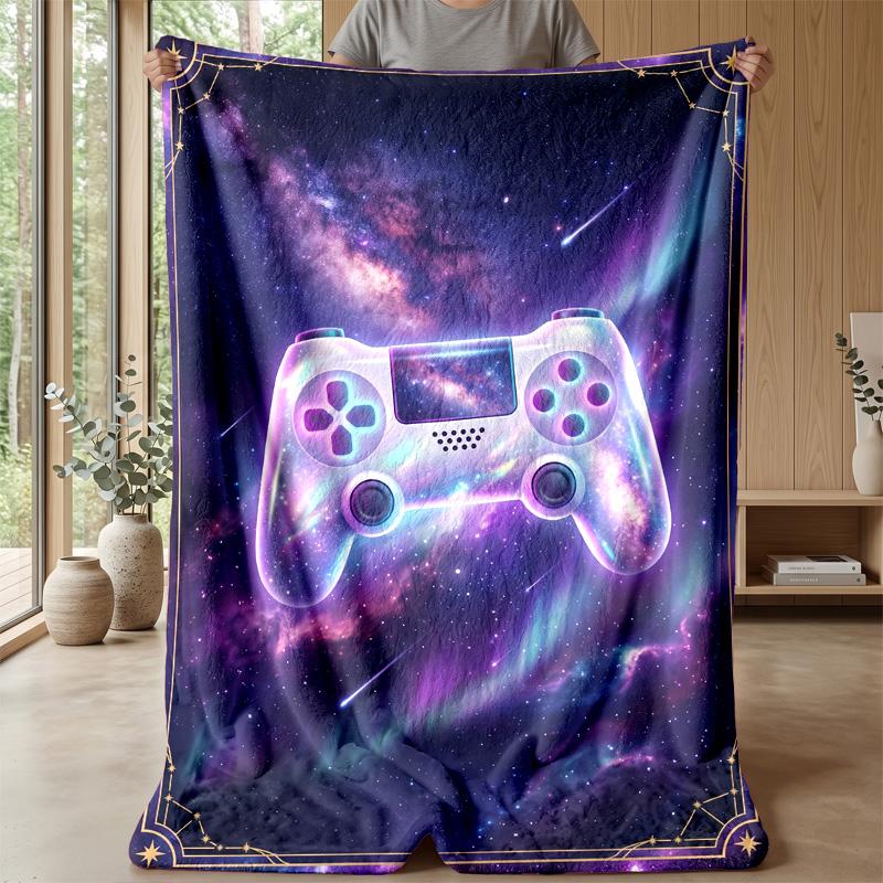 Galaxy Game Pad Theme Blanket Lightweight Warm Flannel Blanket Decorative Throw Blanket for Home Decoration