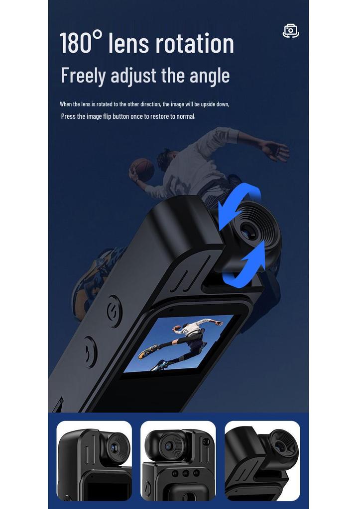 Y9 HD Night Vision Camcorder: Portable Back Clip Screen Recorder