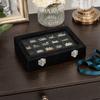 Black Black Velvet Jewelry Display Box Divided Compartment Nail Art Decoration Container  For Women