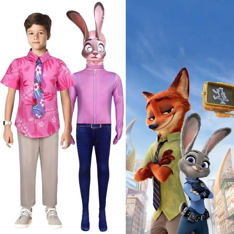 Wilde Zootopia Nick Judy Hopps Cosplay Costume Set Halloween Stage Performance