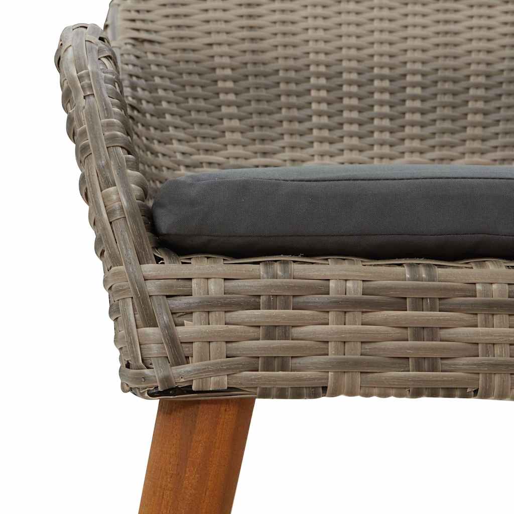 Garden Chair 2 Pcs Black 62.5 X 55 X 82 Cm Poly Rattan