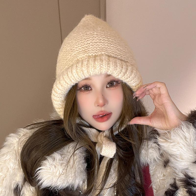 Balaclafa Hat for Women's Winter Warmth Lei Feng Hat Ear Protection Knitted Bag Pullover Hat