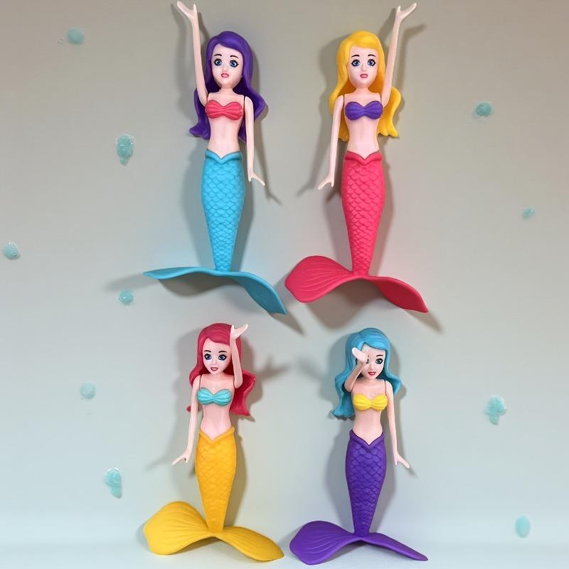 4Pcs Rotating Mermaid Pool Toys, Underwater Play Toys for Party & Gift