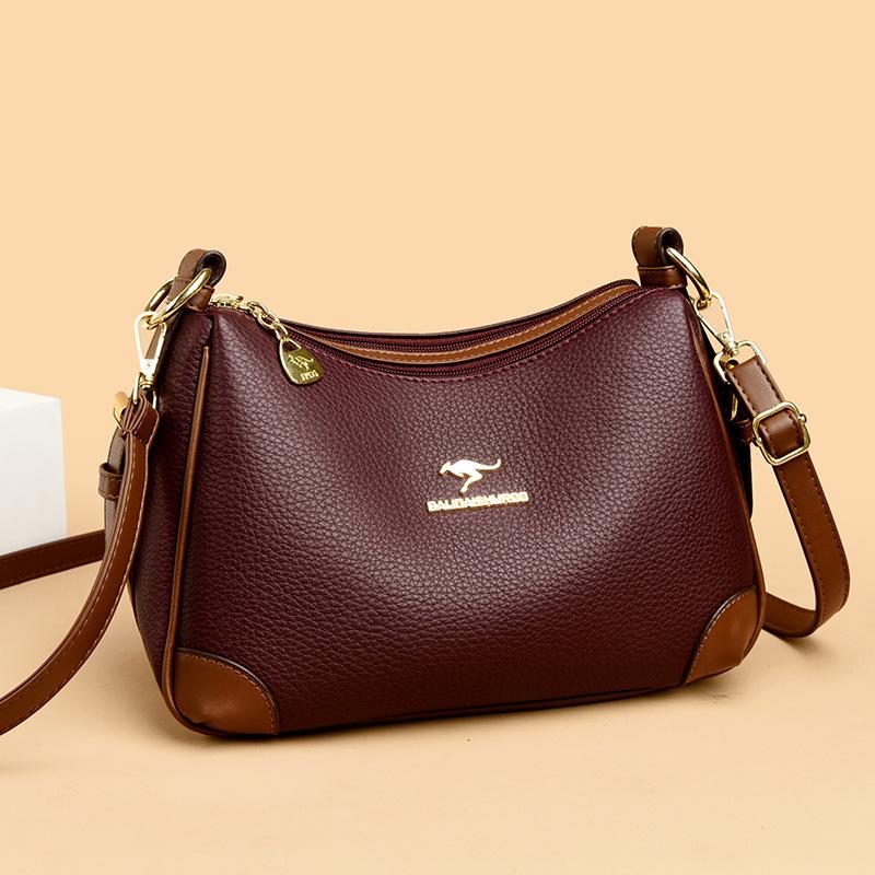 Taška přes rameno crossbody Měkká kůže Více přihrádek Taška pro maminky Jednoduchá a velkokapacitní taška