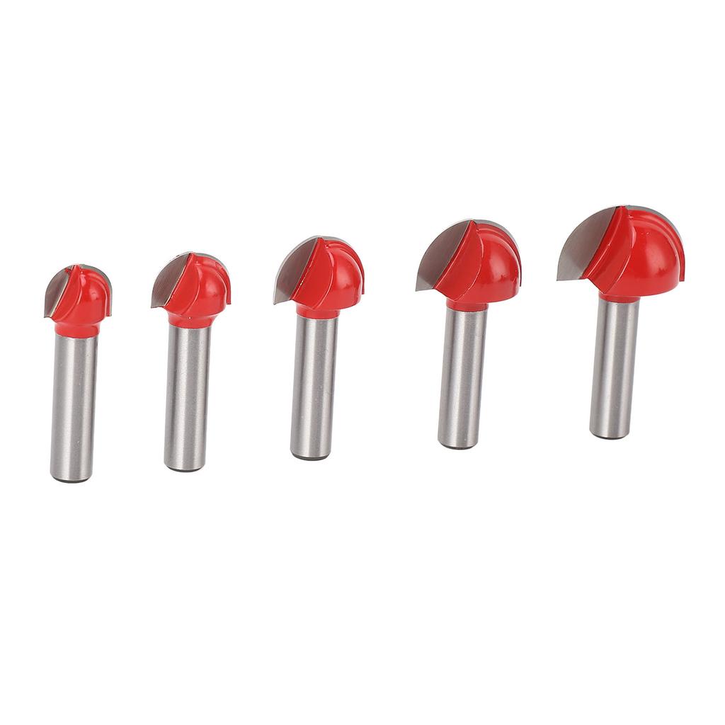 5 Pcs Round Nose Router Bit 8mm Shank Carbide High Hardness Core Box Router Bit for Woodworking