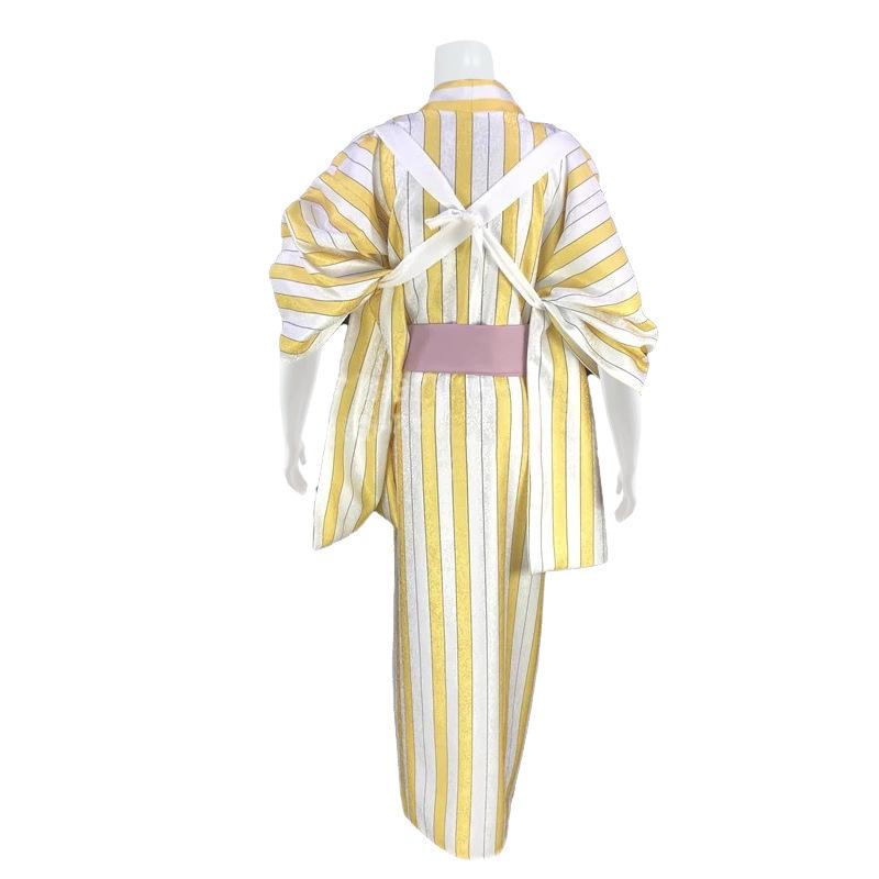

One Piece Sanji Cosplay Costume Yellow Stripe Kimono Outfits Halloween Role Play XXL