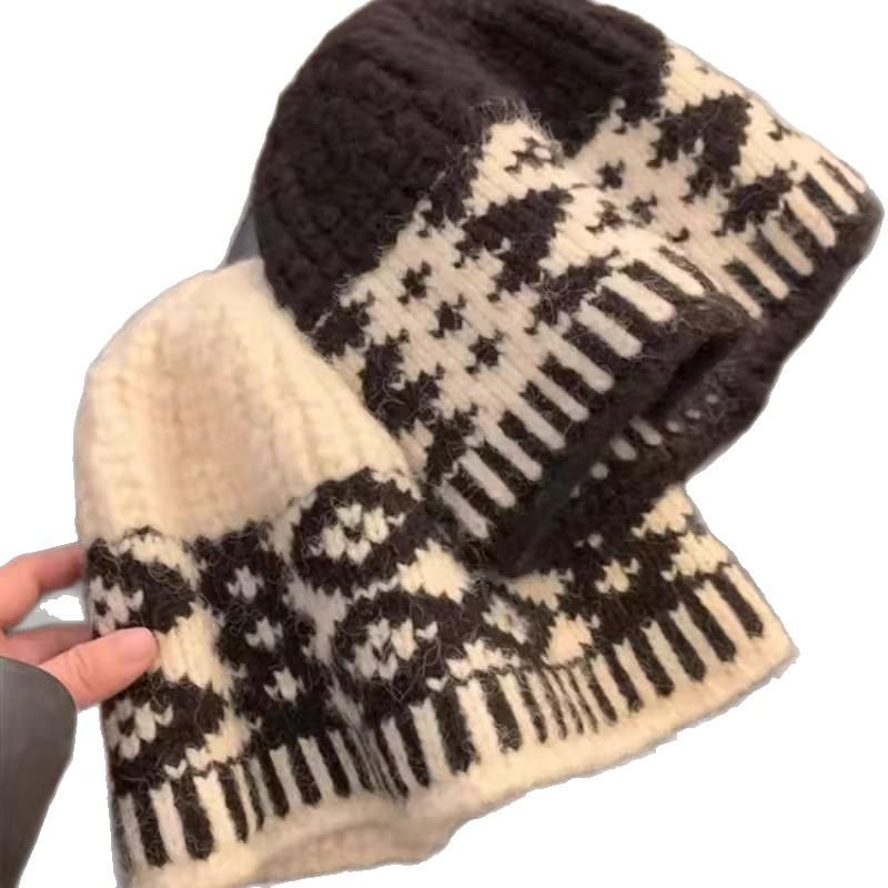 New Arrival: Autumn & Winter Knitted Fisherman Bucket Hat with Face-Covering - Versatile Japanese Style