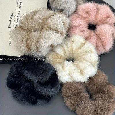 Autunno Inverno Peluche Grandi Scrunchies Elastico Fascia per Capelli Nuova Moda Soffice Fascia Copricapo Accessori Femminili