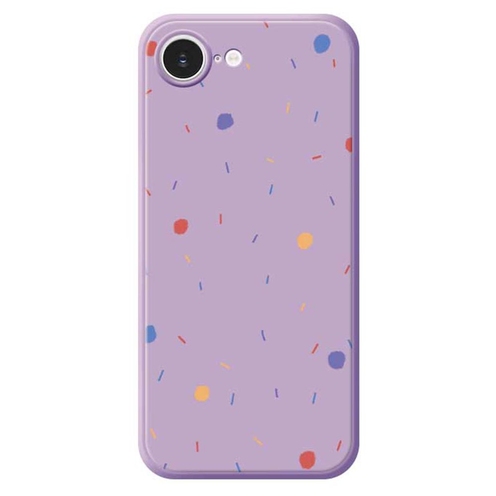 For iPhone 16e Case Colorful Dots Pattern Printing Straight Edge TPU Phone Back Cover