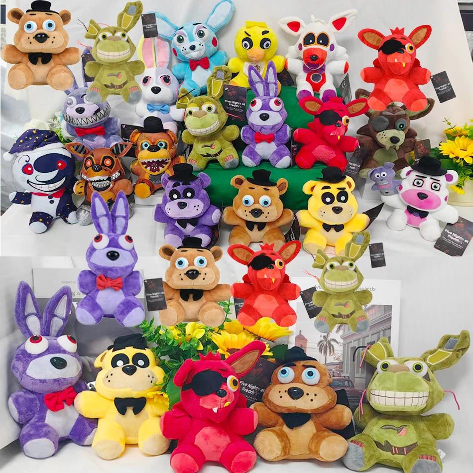 spot New FiveNight At Freddy Fnaf Cute Plush Toys Game Doll Bonnie Bear Foxy Cartoon Stuffed Dolls Freddy Toys For Children Gif