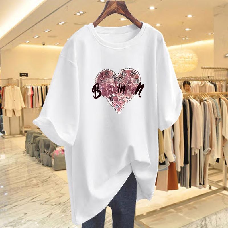 

2025 Women s Short Sleeve T-Shirt Women s Summer, Fashion Printing Independent Station European Size Large Size Bottom Shirt Women s Tins S