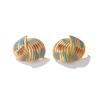 Medieval Painted Series Enamel Earrings Women's Simple Geometric Earrings Pendant ins Wind Folded Retro Silver Needle Jewelry