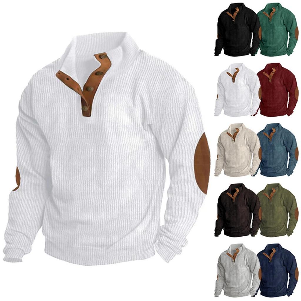 Herren Outdoor Kord Casual Stehkragen Langarm Sweatshirt Sportjacken