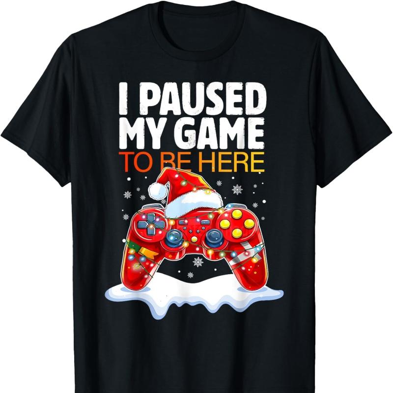 

Unisex Clothing Unisex I Paused My Game To Be Here Ugly Sweat Christmas Boy Girl TShirt Humor Funny Xmas Costume Gift Fashion Gamer S