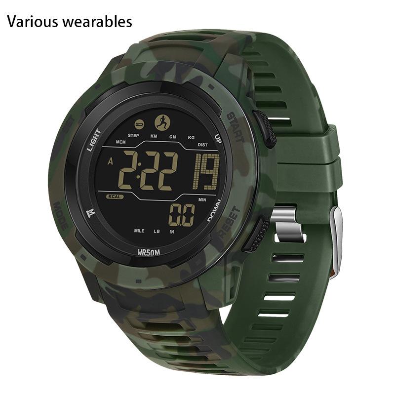 Calorie Pedometer Electronic Watch Waterproof Multifunctional Sports Shockproof Smart Alarm Clock Watch for Men and Women