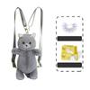 Blues British Plush Animal Cat Backpack Schoolbag Realistic Purse Bag Travel