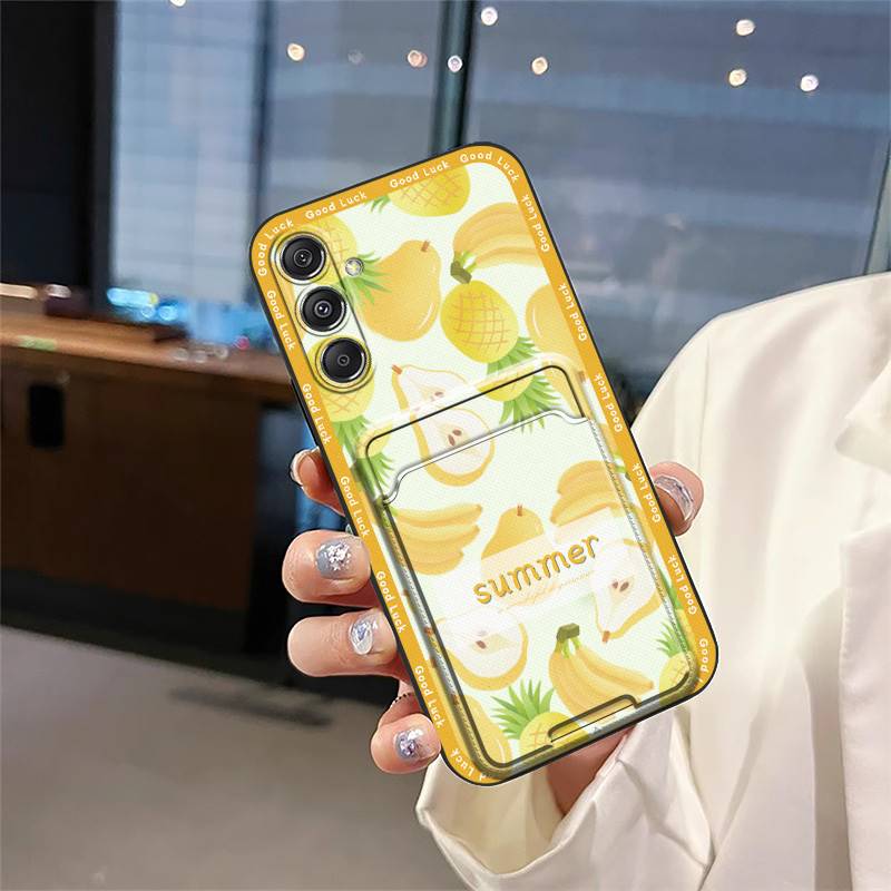 Protective Cartoon Phone Case For Samsung Galaxy M34 5G/F34/SM-M346B Card Bag Fashion Design Anti-dust Full Wrap TPU