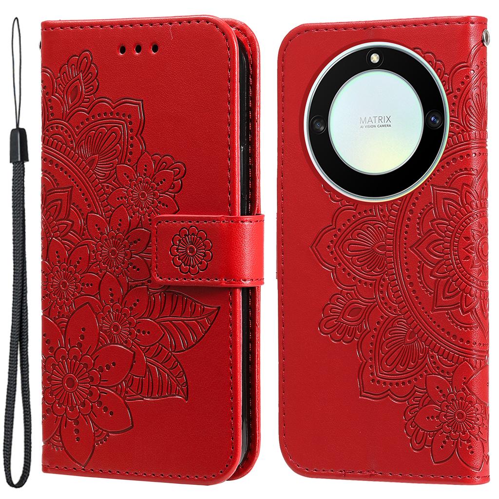 For Honor X40 5G/X9a 5G/Magic5 Lite 5G Case Floral Pattern PU Leather Wallet Stand Phone Cover
