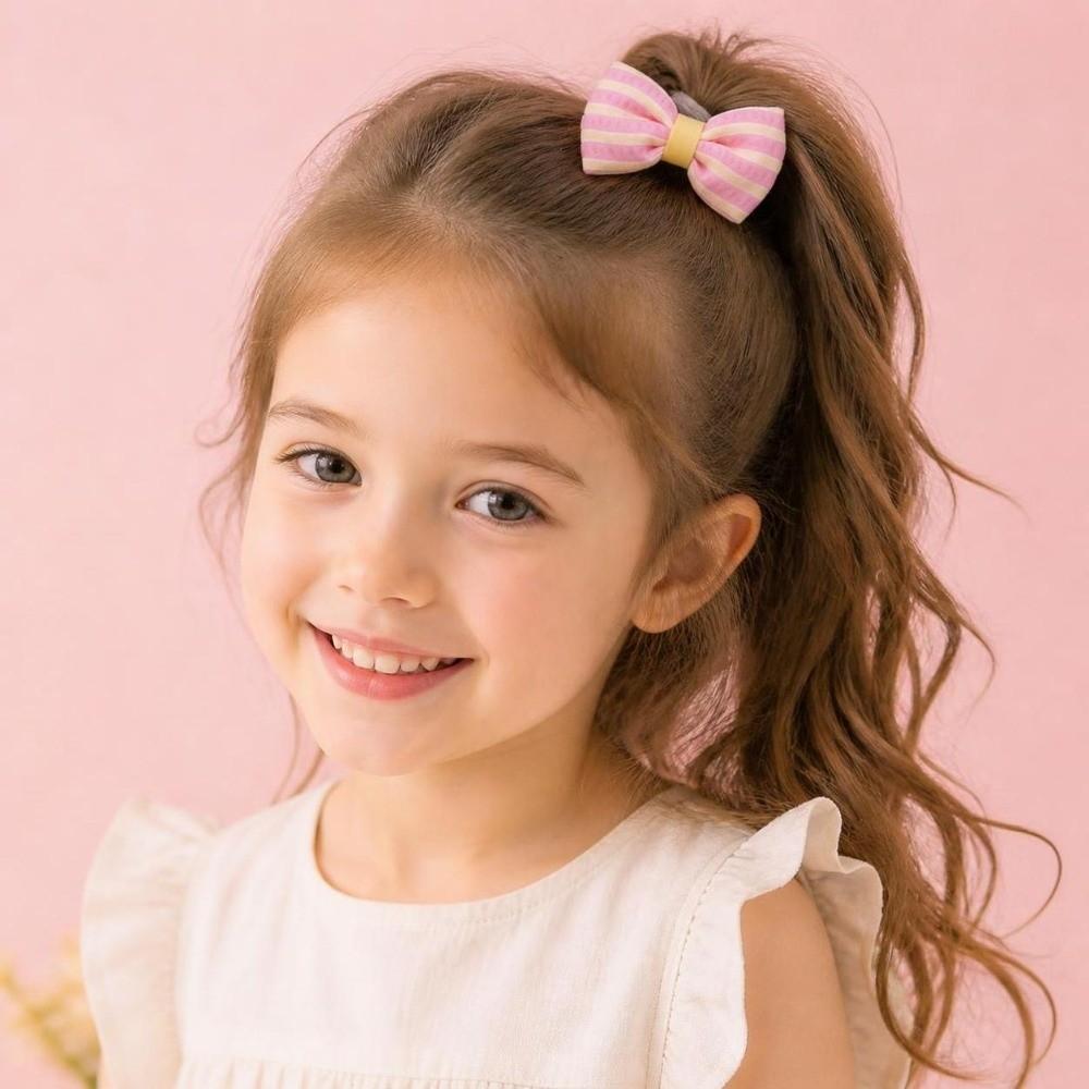 2 Pcs Set Korean Style Elastic Hair Band Elastic Stretch Bow Hair Accessory  for Girls