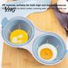 Hard Boiled Egg Maker Dual Cavity Microwave Poacher with Lid, Heat Resistant Plastic Compact Cooker Double Hole Steamer, Quick Breakfast Tool