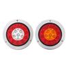 16 Led Car Round Amber Red Taillights Rear Stop Brake Running Reverse Lamp