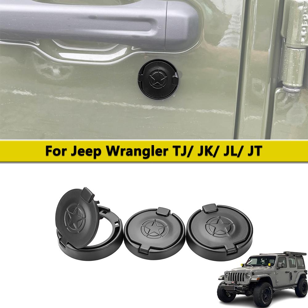Car Door Lockhole Protect Cover Trim For Jeep Wrangler TJ JK JL Gladiator JT Keyhole Antirust Cap Exterior Parts Accessories