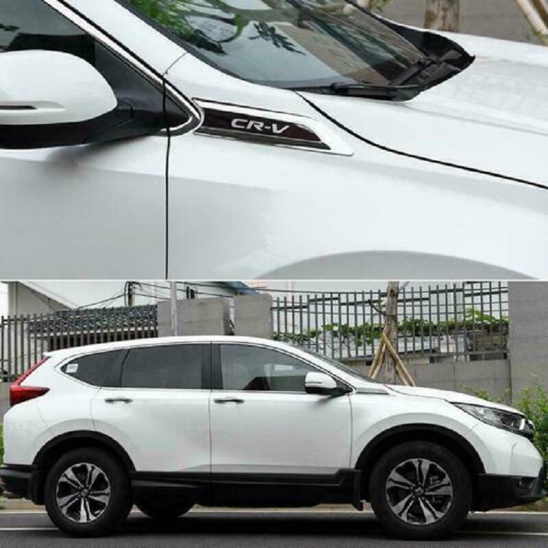 2pcs Car Side Body Molding Trim Cover Emblems for CRV 2017-2019 Auto External Set Accessories Auto Decorative Sign