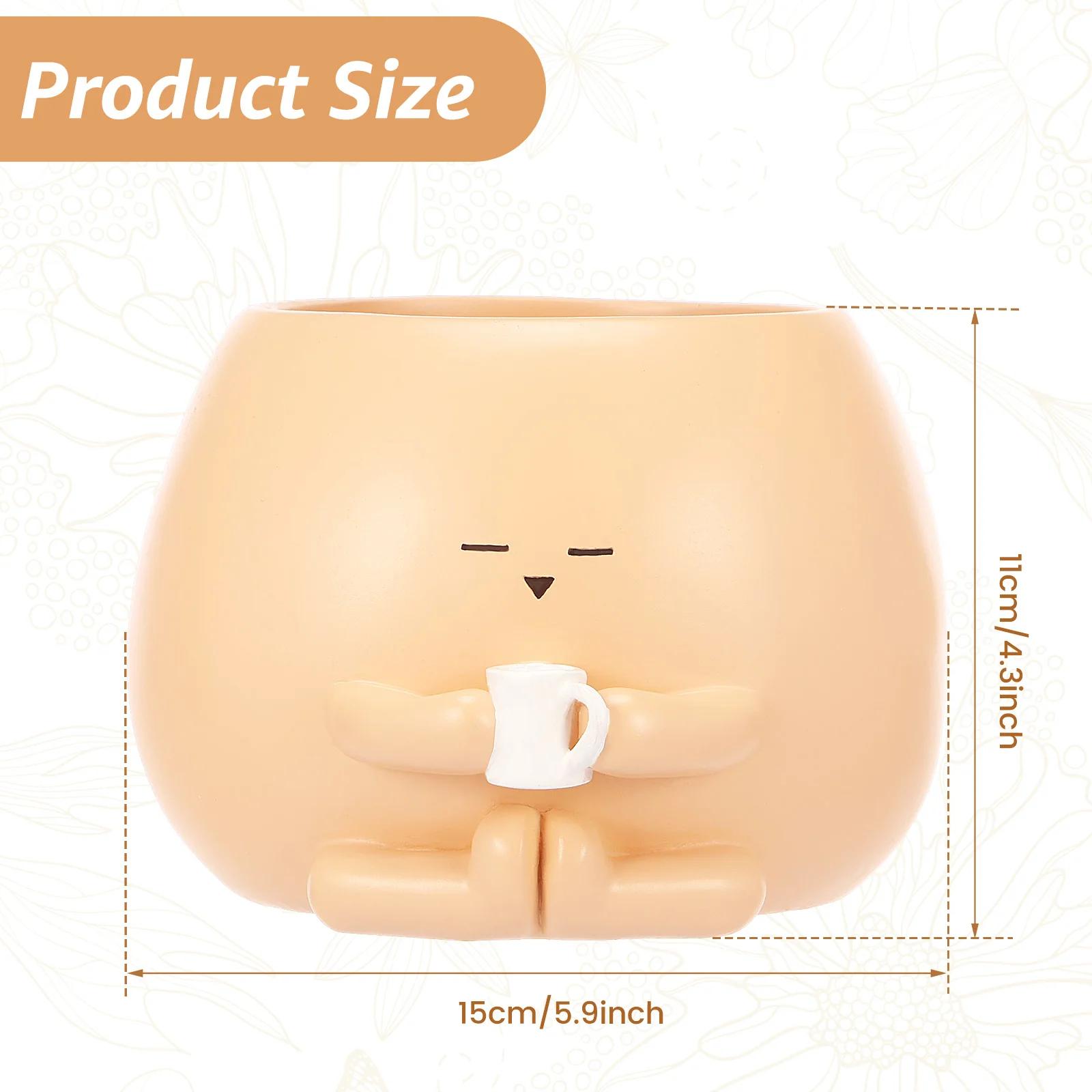 

Resin Small Flower Pot Succulent Plant Pot Mini Potted Vase With Bottom Drainage Holes for Desktop Balcony Garden Flower Pot Dec жёлтый