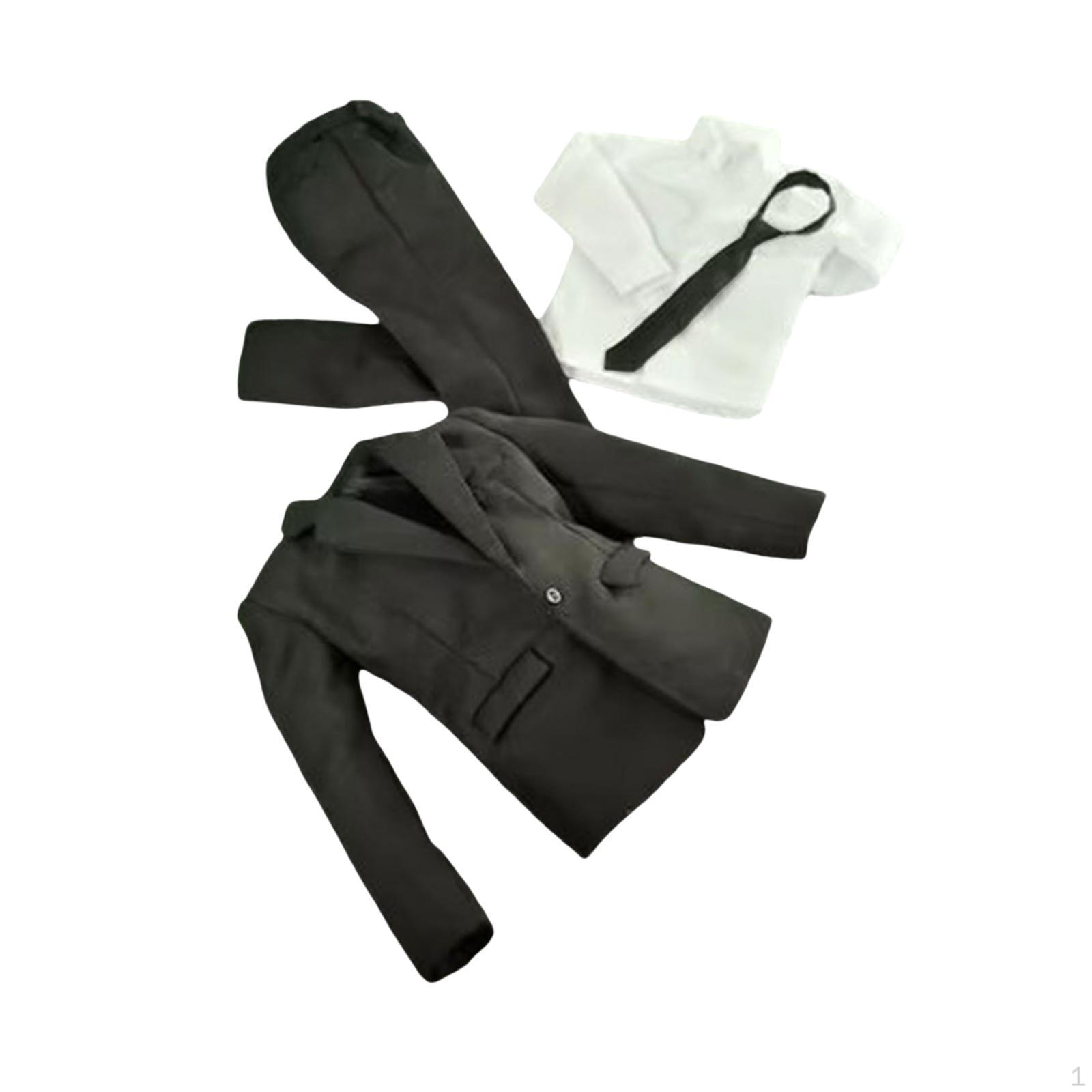 

1/6 Мужская фигурка Одежда Действие Комплект одежды Пальто Брюки Рубашка Наряд, чёрный