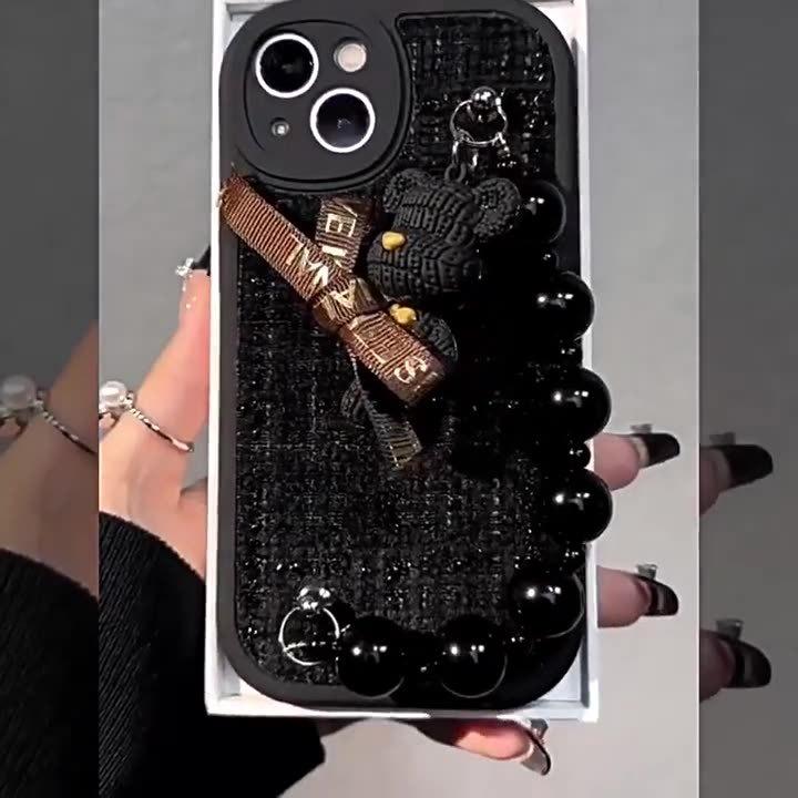 

Роскошный текстурированный браслет-медведь для чехла iPhone16 1213, Креативный для Apple 15/14Pro Max iPhone15Pro
