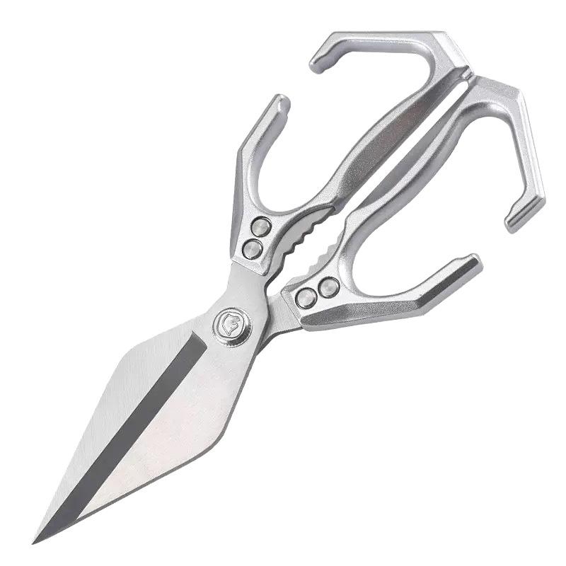 Multifunctional Heavy-Duty Kitchen Shears, Heavy Duty Kitchen Scissors for Food with Ergonomic Handle, High-Carbon Steel Culinary Shears rosso